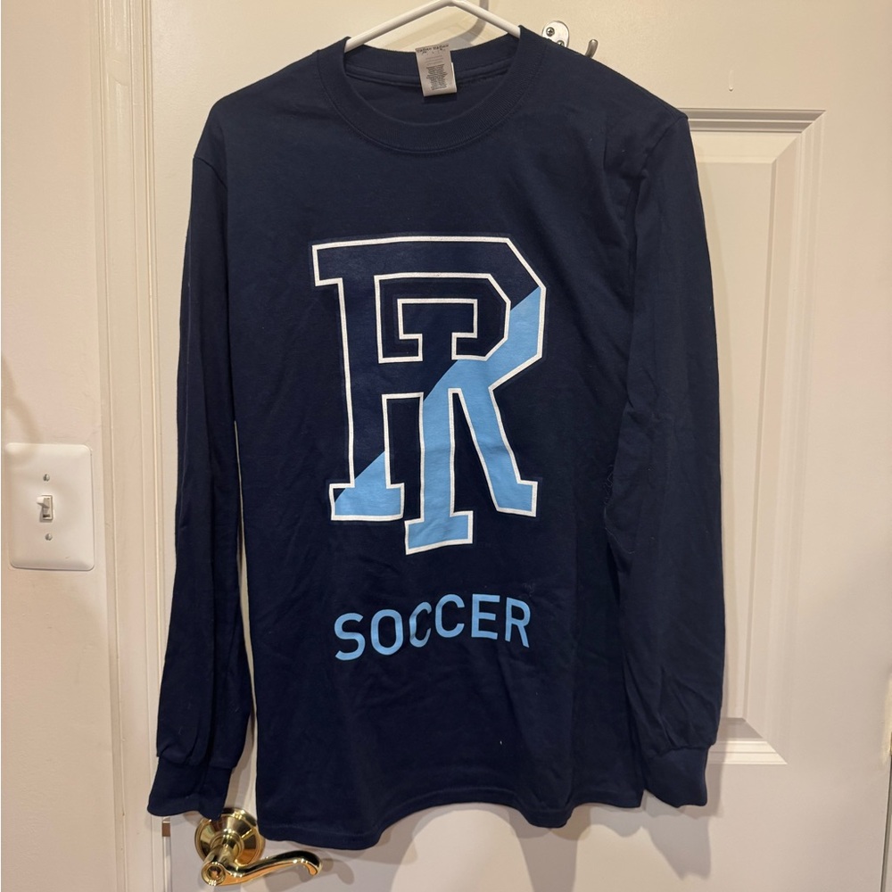 Navy Long Sleeve University of Rhode Island Soccer Shirt, size Small